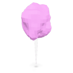 Low Poly Cotton Candy 3D Model