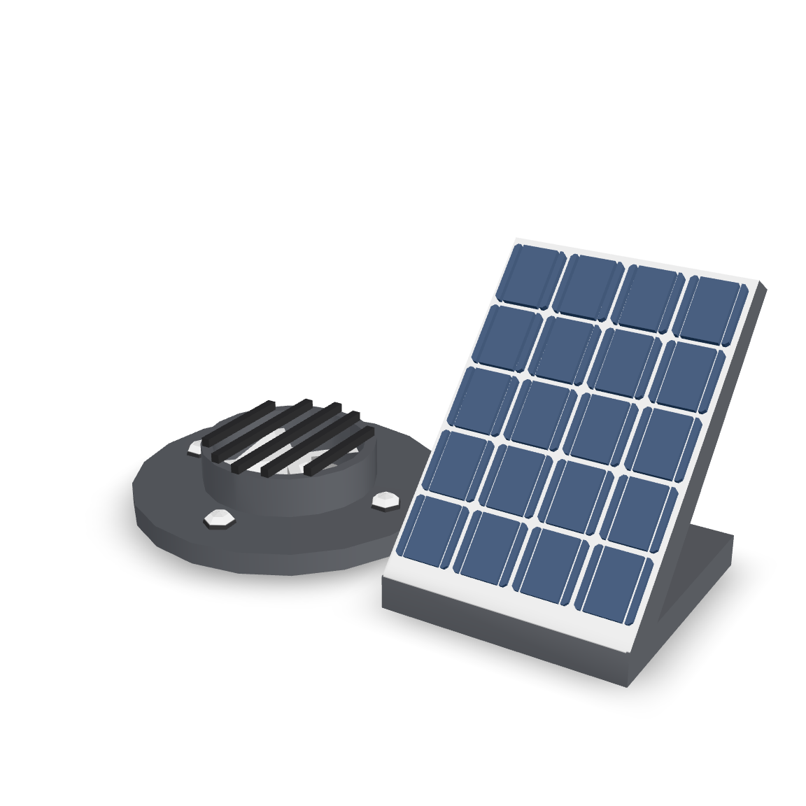 Solar Panel and Grill 3D Model