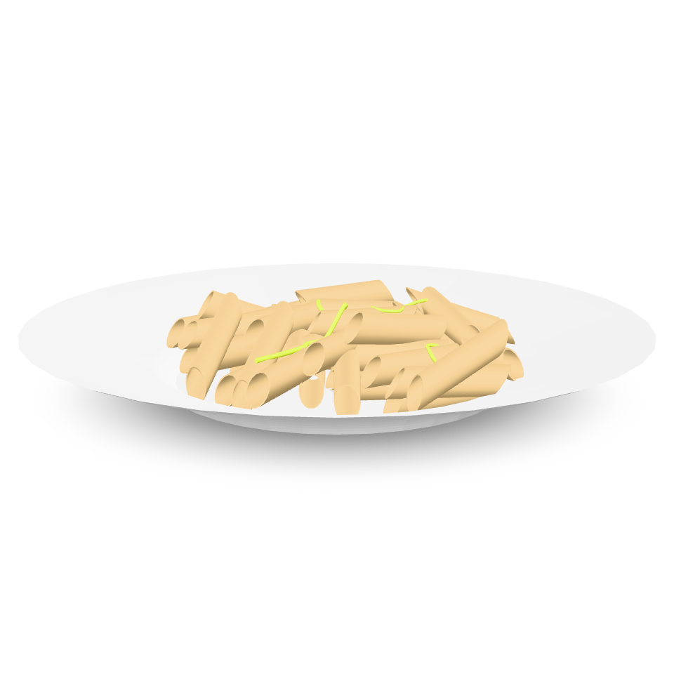 Penne Pasta Plate 3D Model