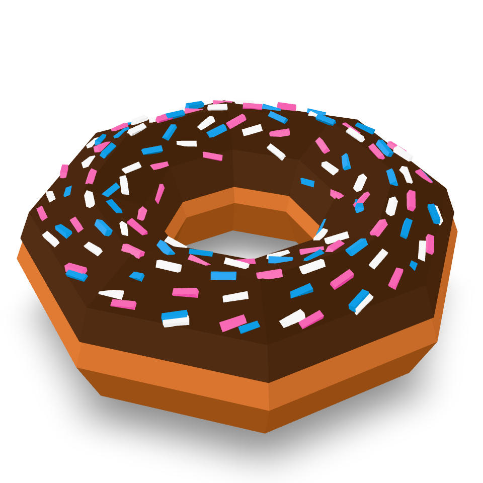 Low Poly Donut 3D Model