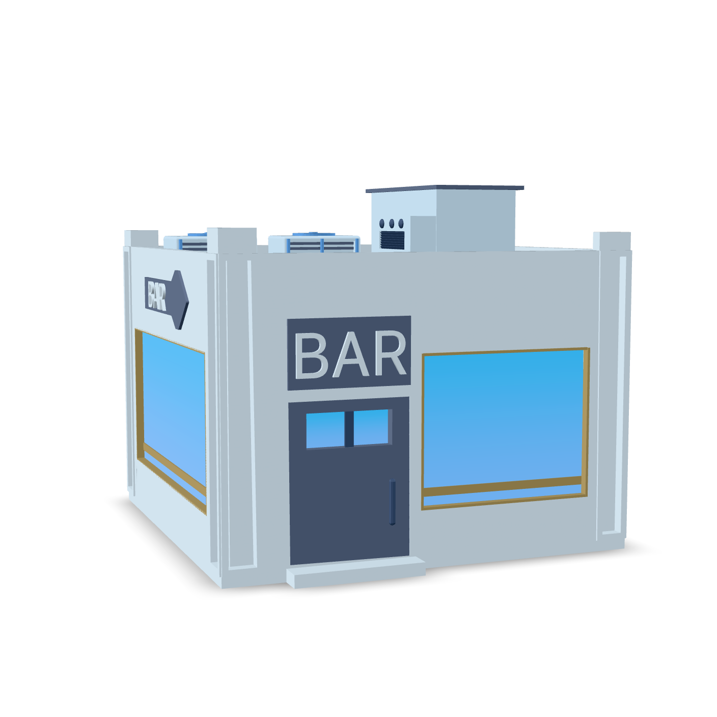 Stylized City Bar 3D Model