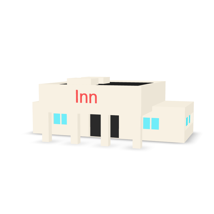 Voxel Style Inn 3D Model