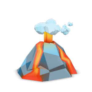 Low Poly Volcano 3D Model