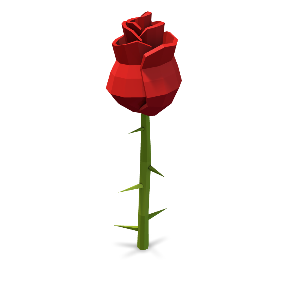 Low Poly Rose 3D Model