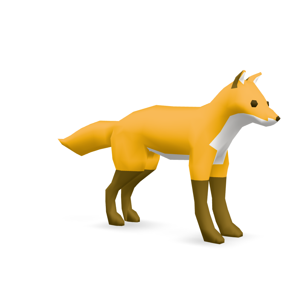 Low Poly Fox 3D Model
