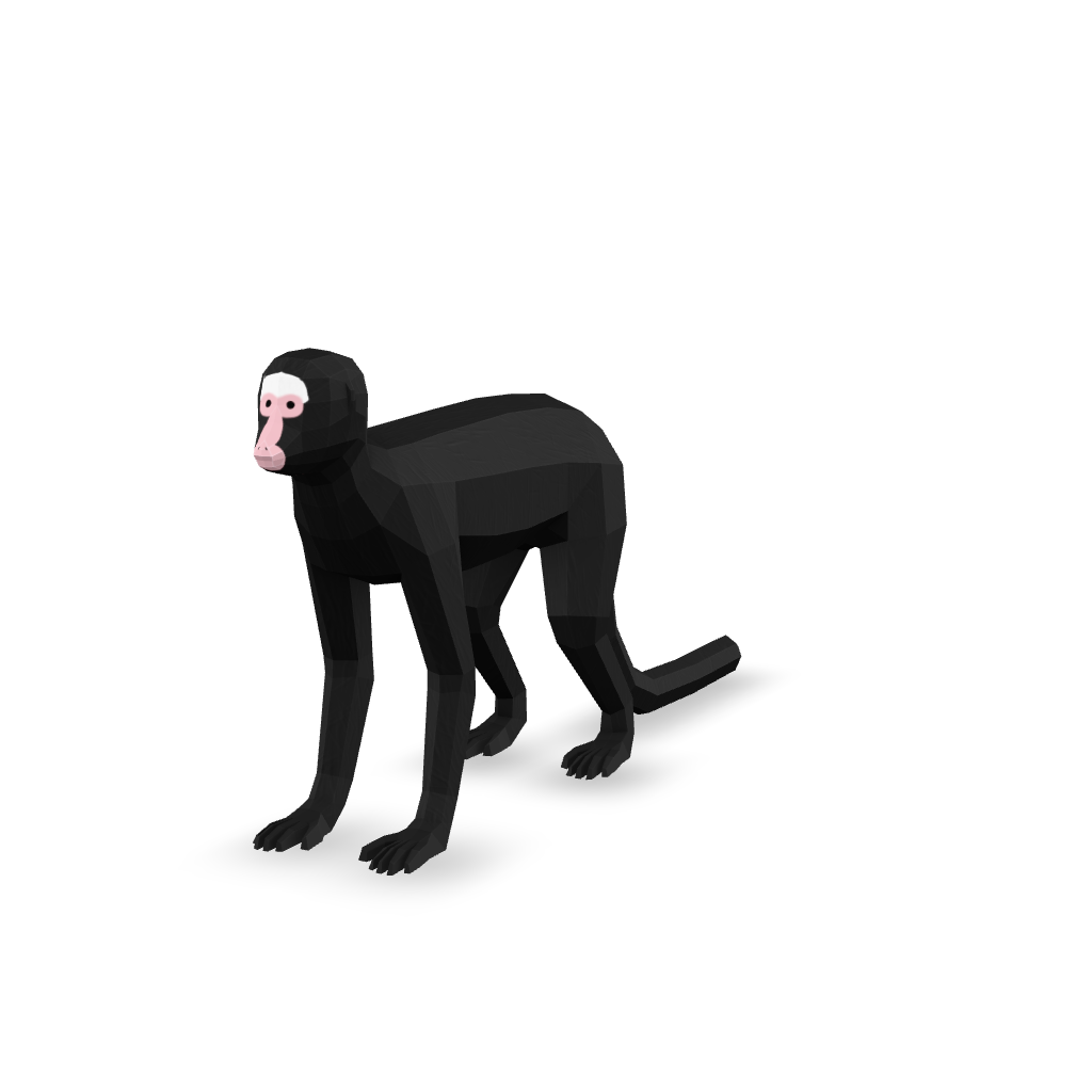 Low Poly Monkey 3D Model