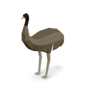 Low Poly Emu 3D Model