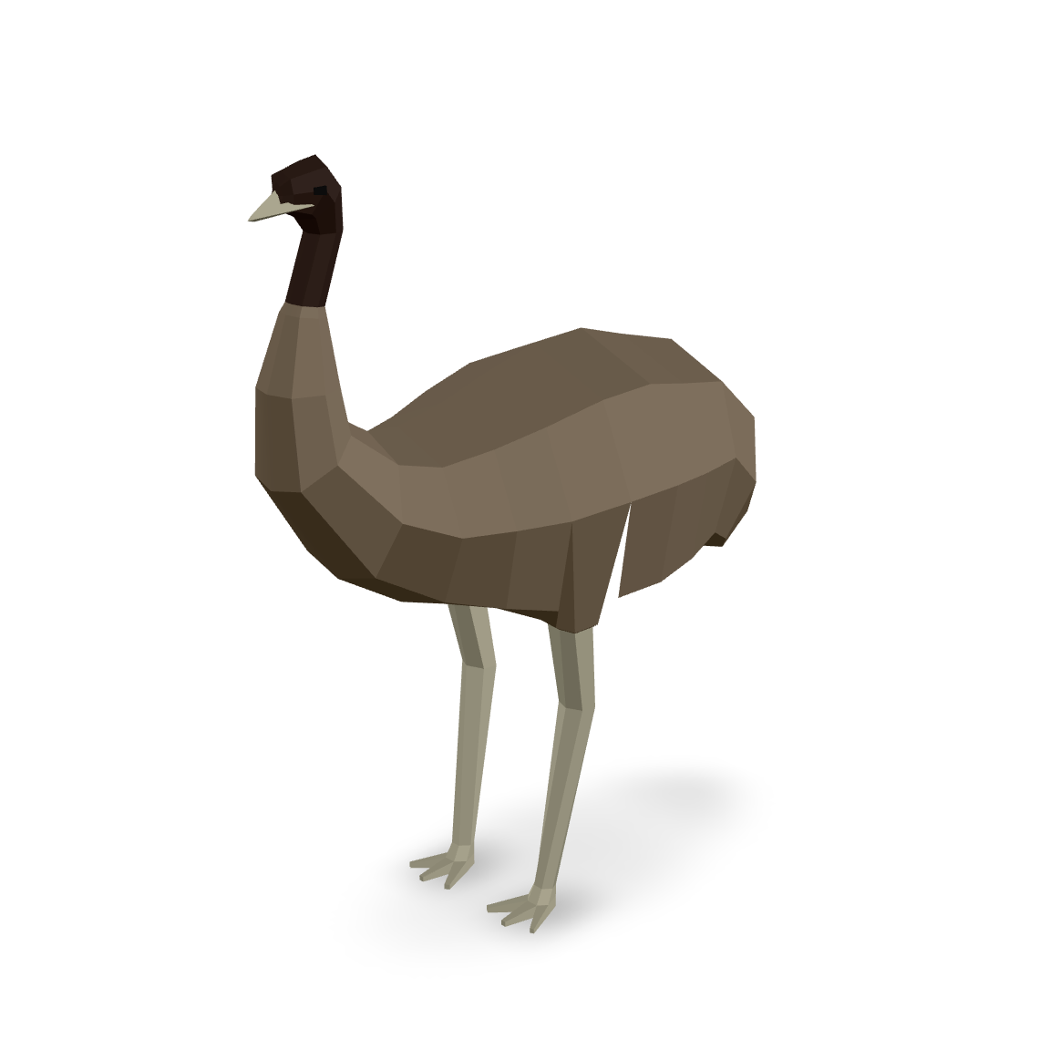 Low Poly Emu 3D Model