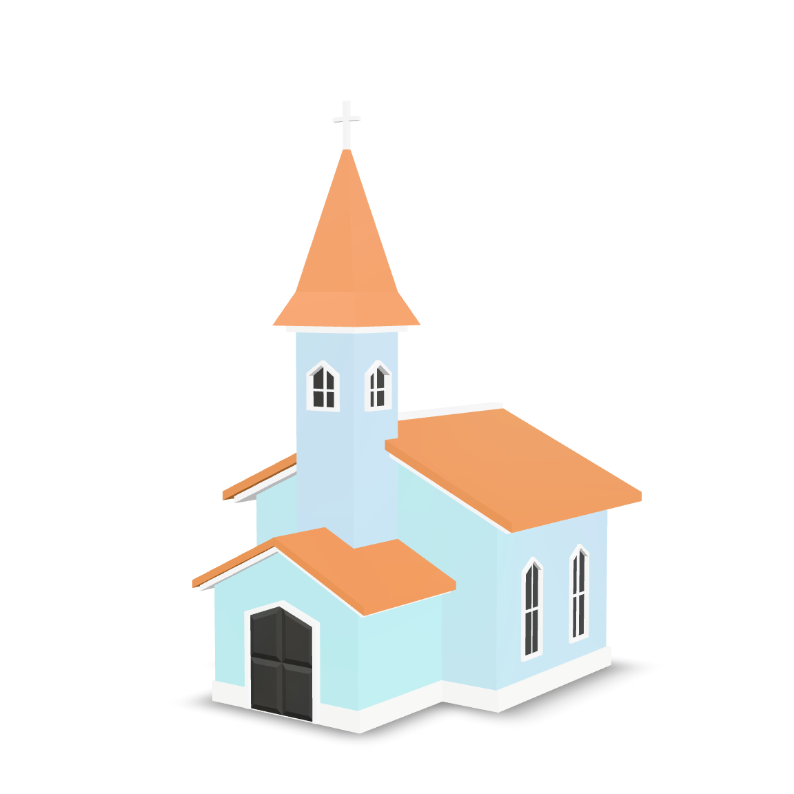 Simple Church Model 3D Model