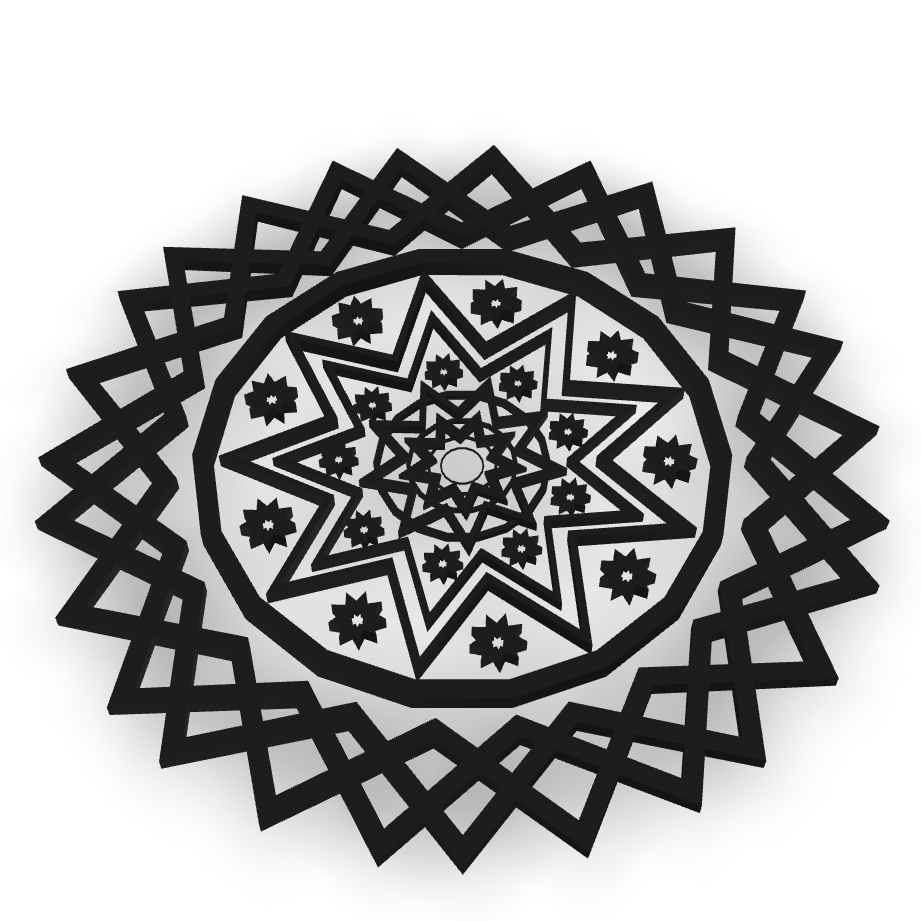 Geometric Starburst Mandala 3D Model