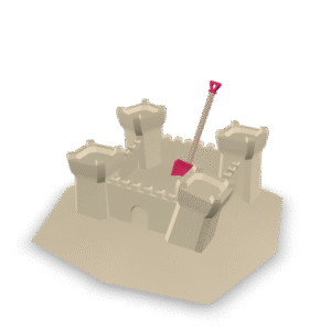 Low Poly Sandcastle 3D Model