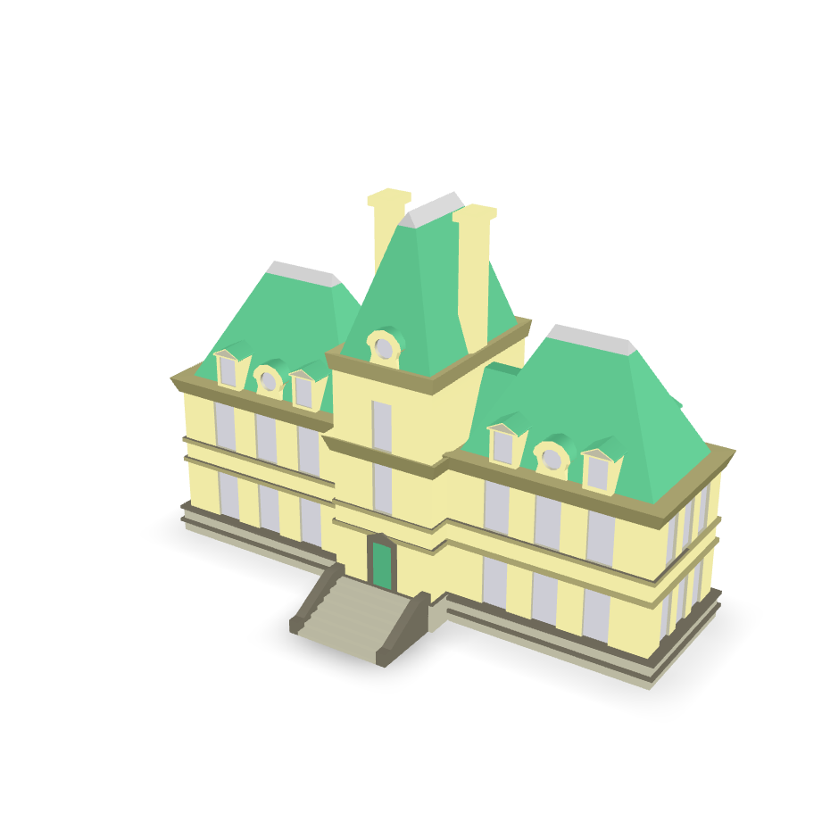 Low Poly Mansion 3D Model