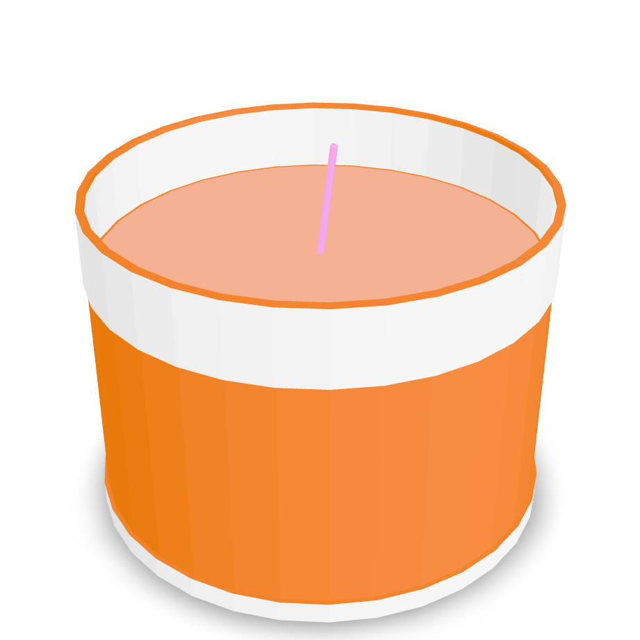 Stylized Orange Candle 3D Model
