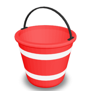 Red Striped Bucket 3D Model