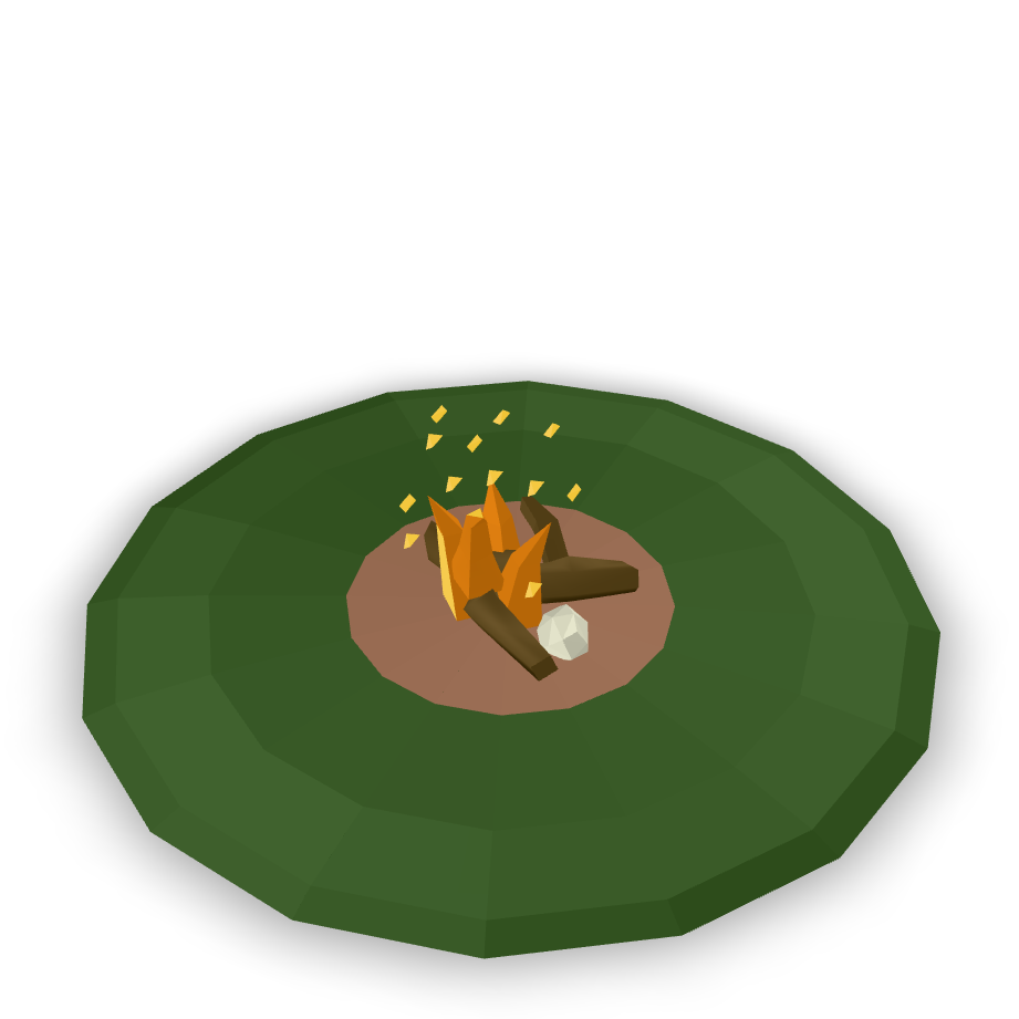 Low Poly Campfire 3D Model