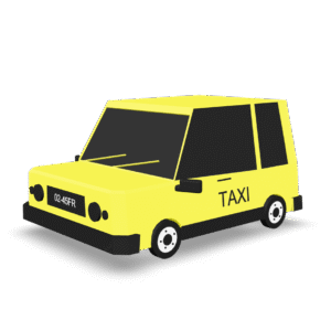 Low Poly Taxi 3D Model