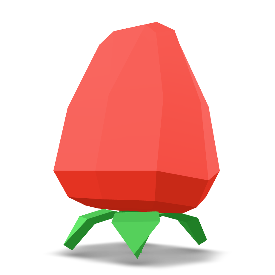 Low Poly Strawberry 3D Model