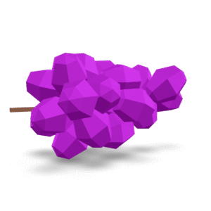 Low Poly Grapes 3D Model
