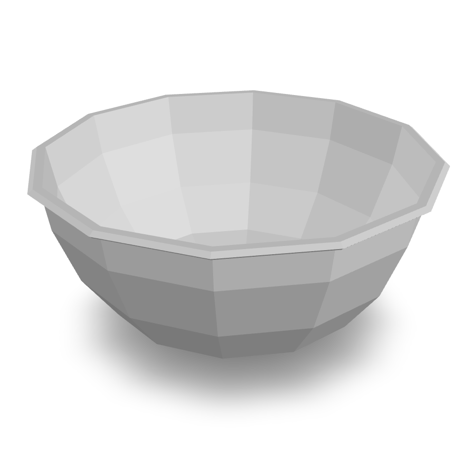 Simple Polygon Bowl 3D Model
