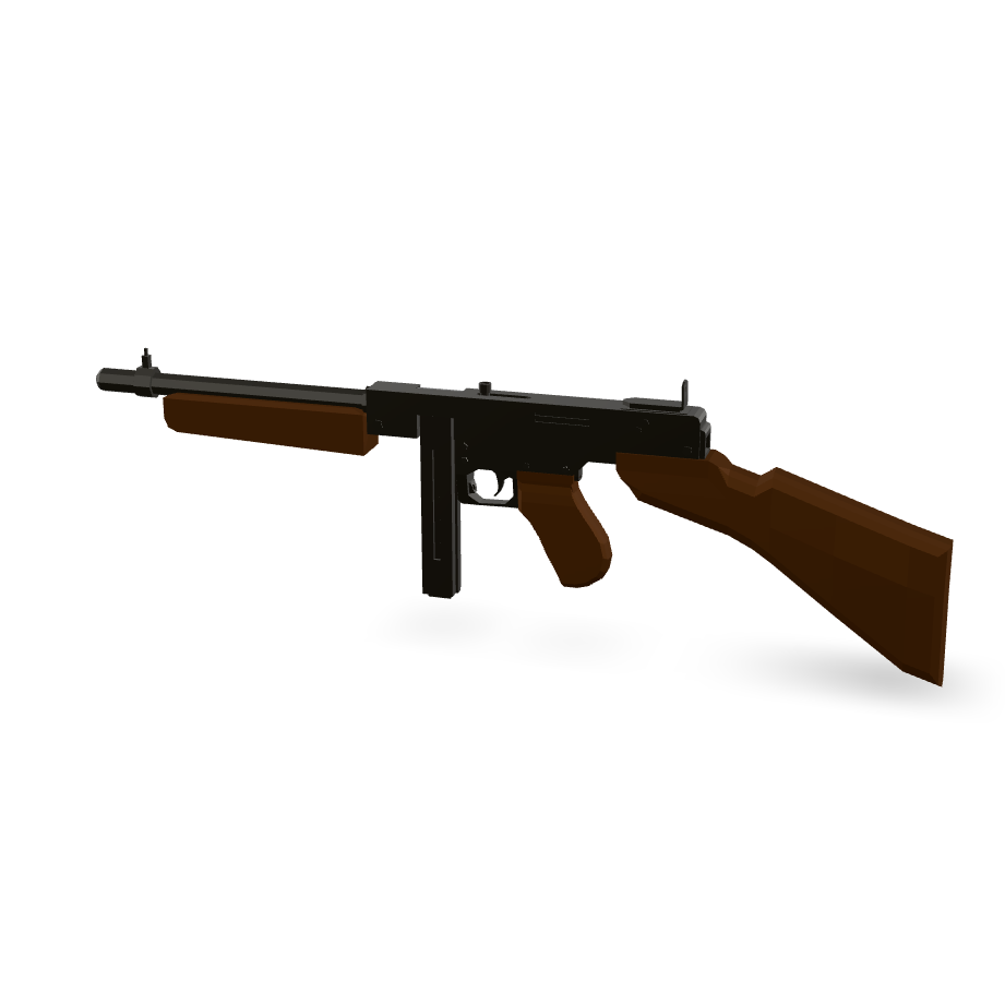 Tommy Gun Lowpoly 3D Model