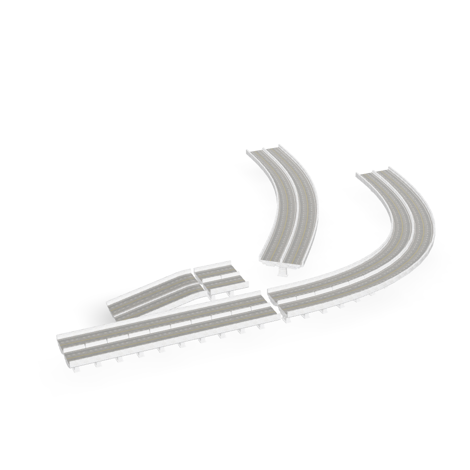 Highway Road Sections 3D Model