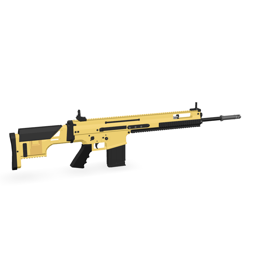 Golden Assault Rifle 3D Model
