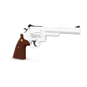 Stylized White Revolver 3D Model