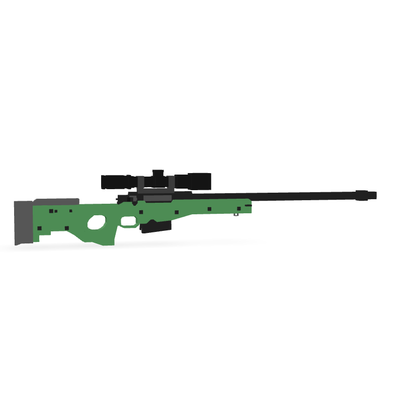 Green Sniper Rifle 3D Model