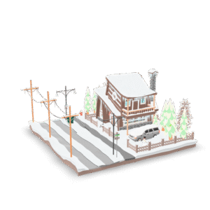 Winter Cabin Scene 3D Model