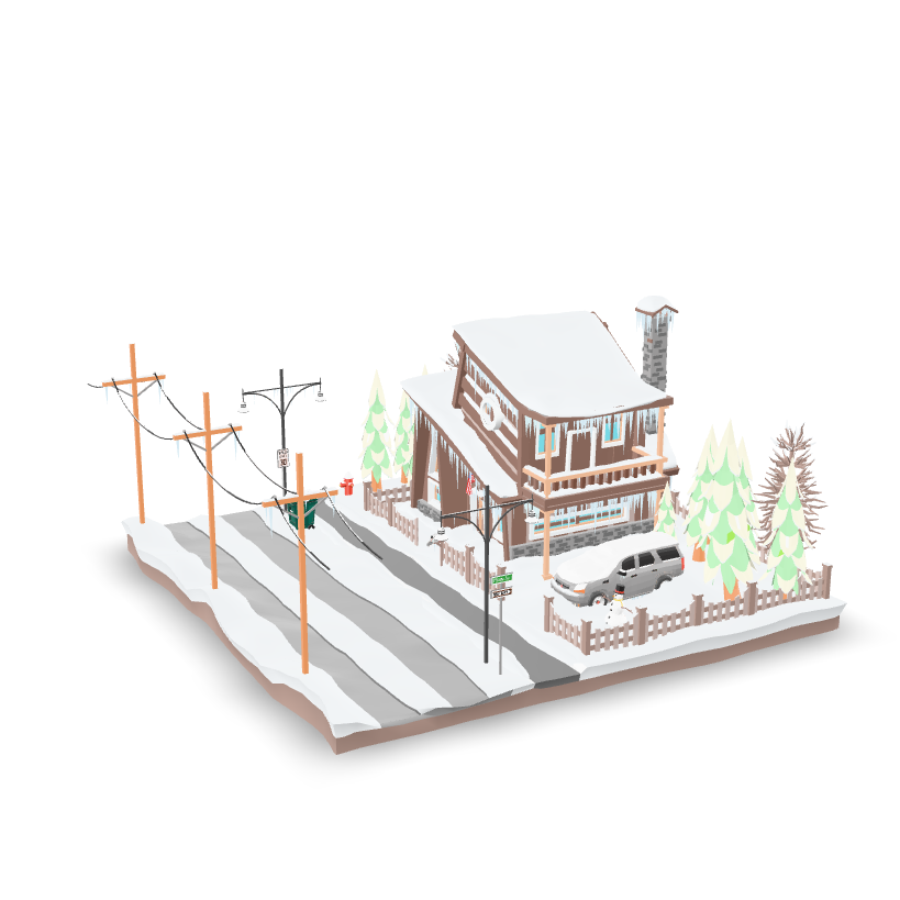 Winter Cabin Scene 3D Model