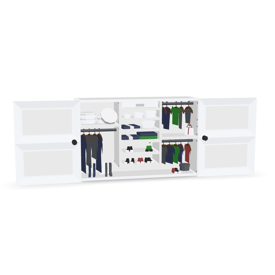 Open Wardrobe Closet 3D Model