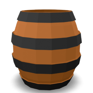 Stylized Wooden Barrel 3D Model