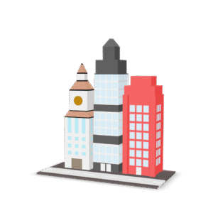 Cartoon Cityscape Set 3D Model