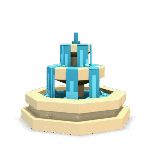 Low Poly Fountain 3D Model