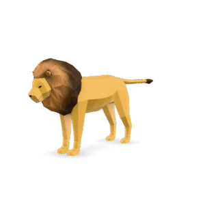Low Poly Lion 3D Model