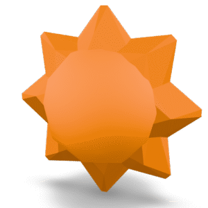 Geometric Orange Star 3D Model