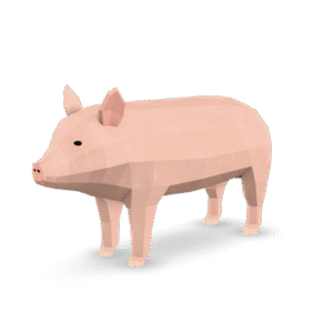 Low Poly Pig 3D Model