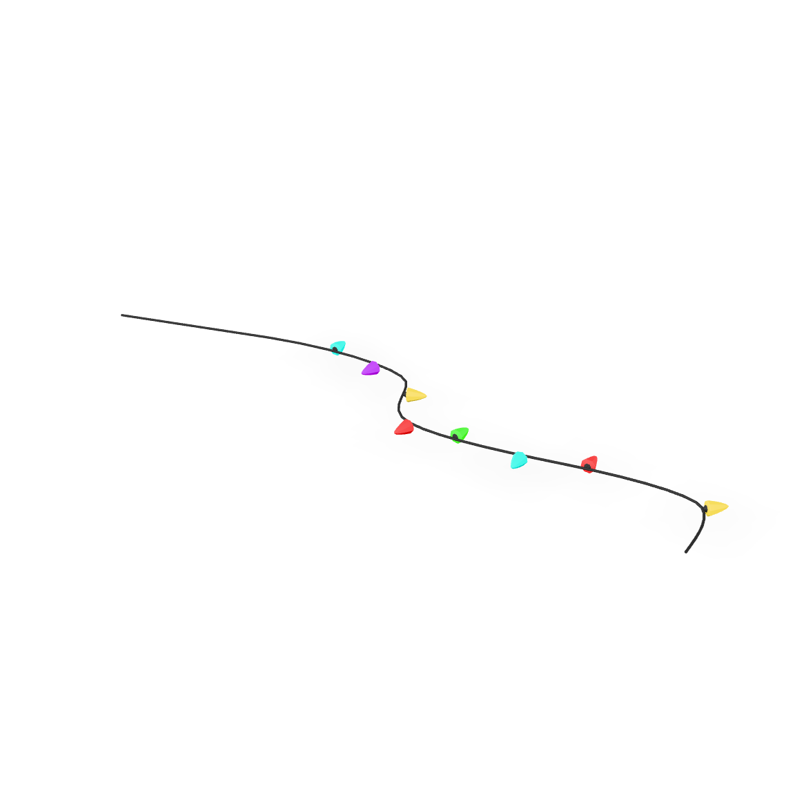 Festive String Lights 3D Model