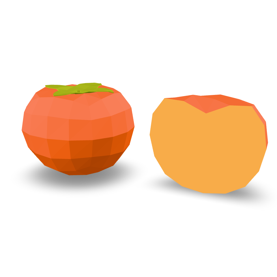 Low Poly Persimmon 3D Model