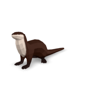 Low Poly Otter 3D Model