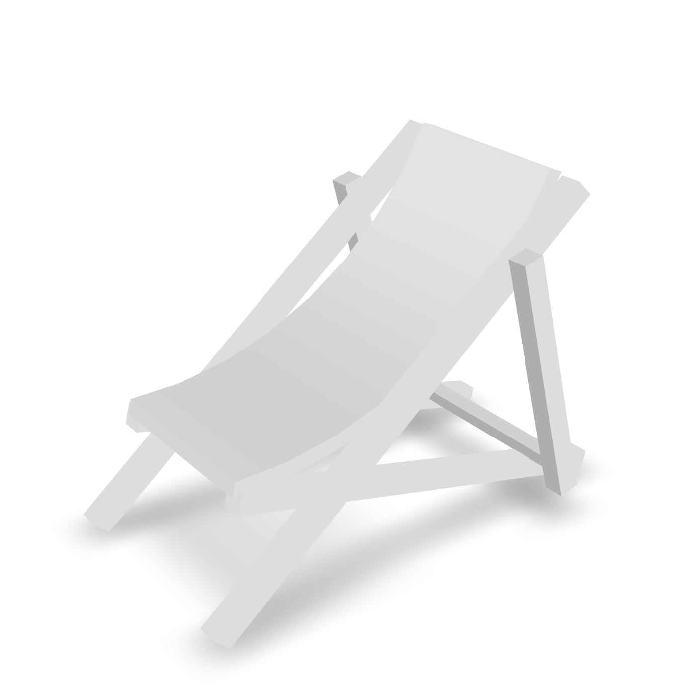 Simple Deck Chair 3D Model