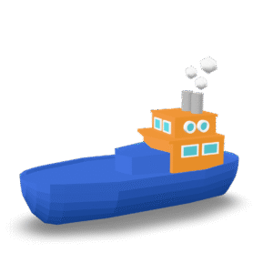 Low Poly Tugboat 3D Model
