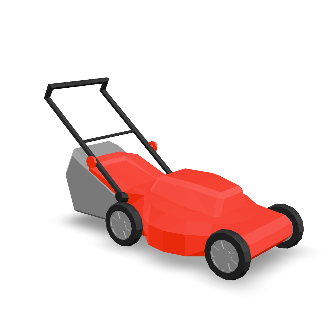 Low Poly Lawnmower 3D Model