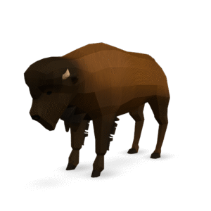 Low Poly Bison 3D Model