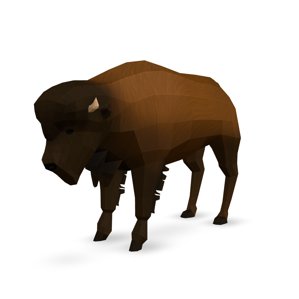 Low Poly Bison 3D Model