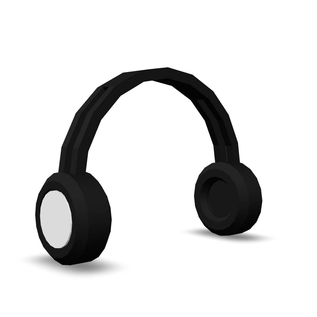 Low Poly Headphones 3D Model