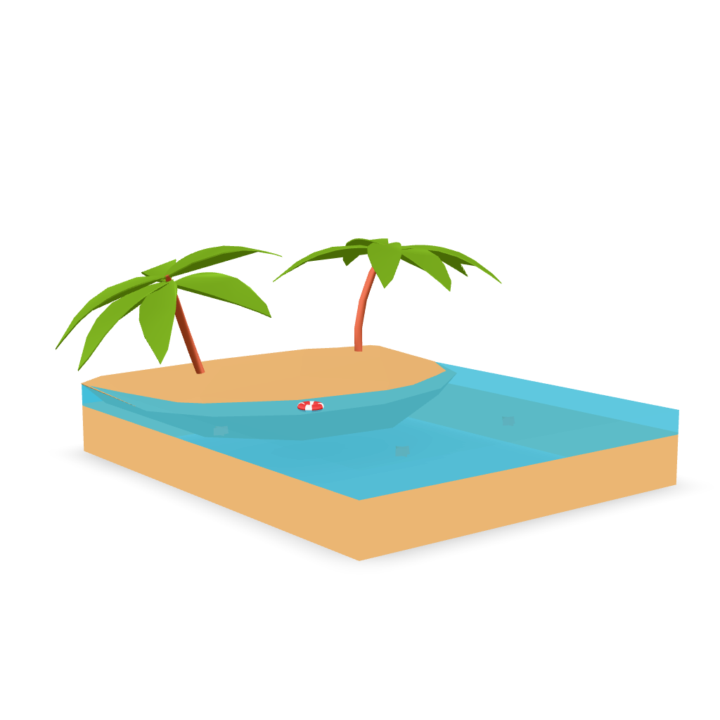 Tropical Island Getaway 3D Model