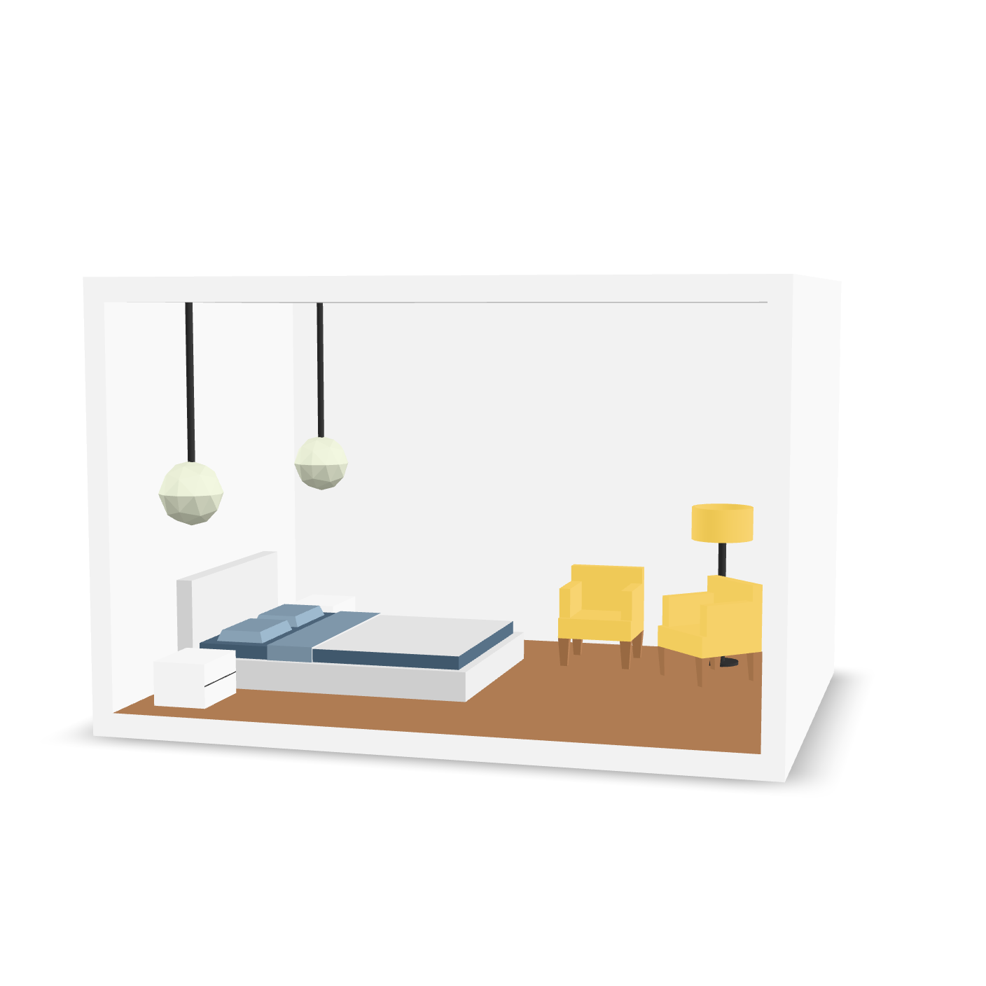 Low Poly Bedroom 3D Model