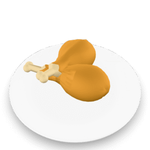 Chicken Drumsticks Plate 3D Model