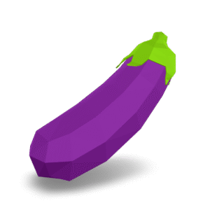 Low Poly Eggplant 3D Model